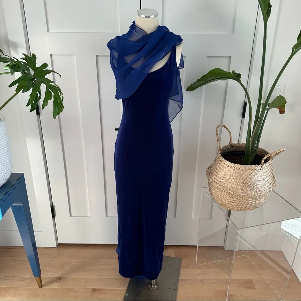 Zum Zum by Niki Livas Royal Blue Velvet Dress